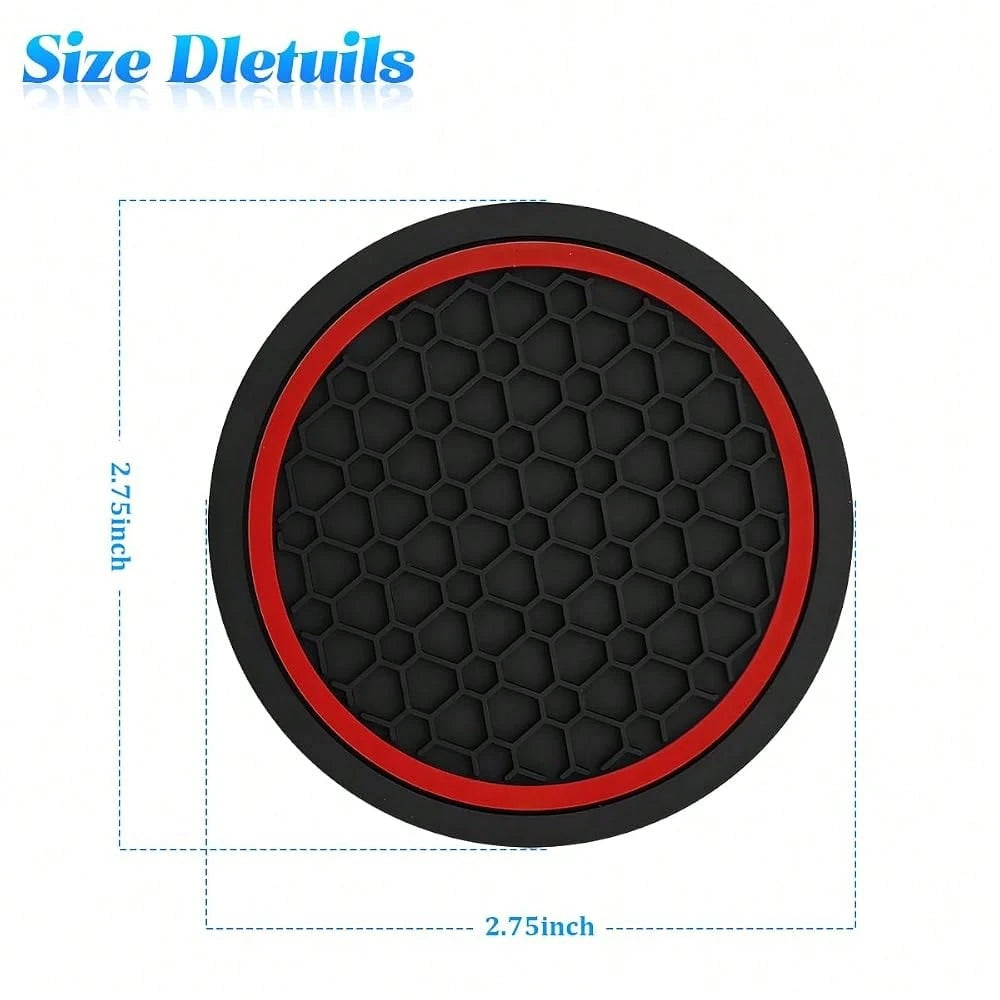 Car Cup Holder Coasters, 4PCS 2.75 Inch Anti Slip Vehicle Insert Water Bottle Coasters, Shockproof Dustproof Automotive Interior Drink