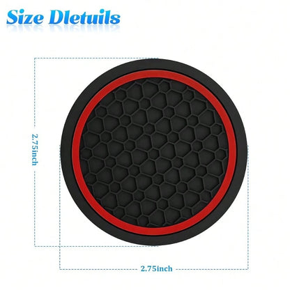 Car Cup Holder Coasters, 4PCS 2.75 Inch Anti Slip Vehicle Insert Water Bottle Coasters, Shockproof Dustproof Automotive Interior Drink