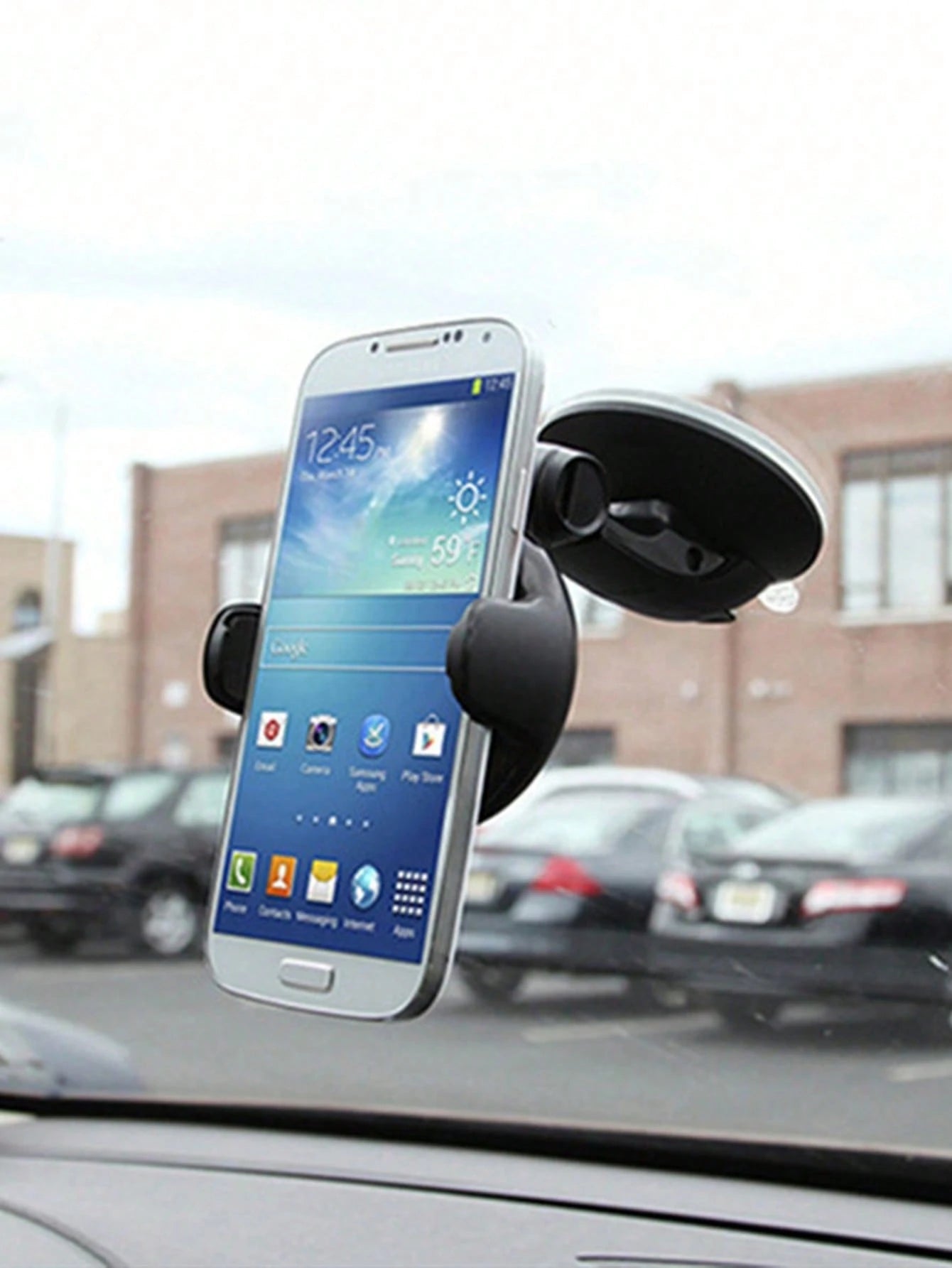 Car Dashboard Phone Holder- Universal Suction Cup With Gel Pad, 360 Degree Rotation, One-Click Locking Arm, Strong Stable Support, Reusable And Washable, Fits All Phones, Suitable For GPS Navigation