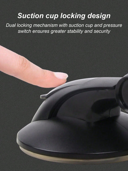 Car Dashboard Phone Holder- Universal Suction Cup With Gel Pad, 360 Degree Rotation, One-Click Locking Arm, Strong Stable Support, Reusable And Washable, Fits All Phones, Suitable For GPS Navigation