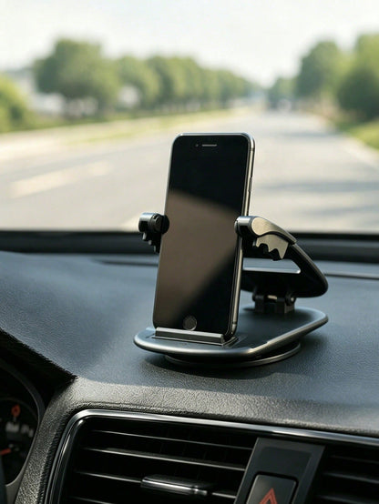 Car Dashboard Phone Holder- Universal Suction Cup With Gel Pad, 360 Degree Rotation, One-Click Locking Arm, Strong Stable Support, Reusable And Washable, Fits All Phones, Suitable For GPS Navigation