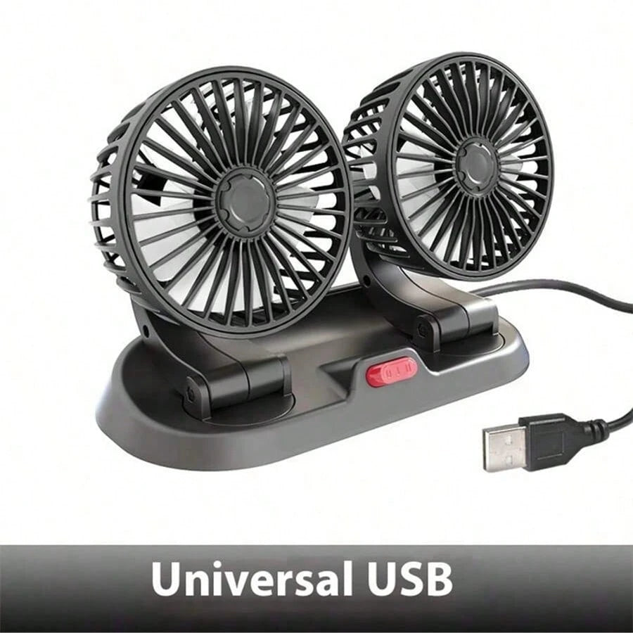 Car Fan, 360 Degree Rotatable Vehicle Electric Fan With Adjustable Wind Speed, Mini Portable Fan With Holder, Including Parking Plate Holder