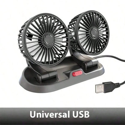 Car Fan, 360 Degree Rotatable Vehicle Electric Fan With Adjustable Wind Speed, Mini Portable Fan With Holder, Including Parking Plate Holder