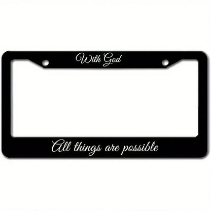 Car Frame K God Be With You License Plate Frame/Holder Metal USA Car Tag Accessories USA License Plate Cover Logo With 2 Holes 6.3x 12.2inch
