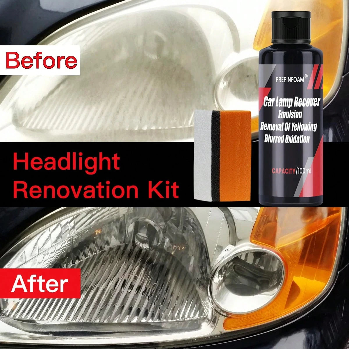 Car Headlight Repair Cream Automotive Headlight Oxidation Yellowing Remove Long-Lasting Clarity, Motorcycle Front Light Repair, Clear Field Of View, Provide Maintenance For Auto Headlights