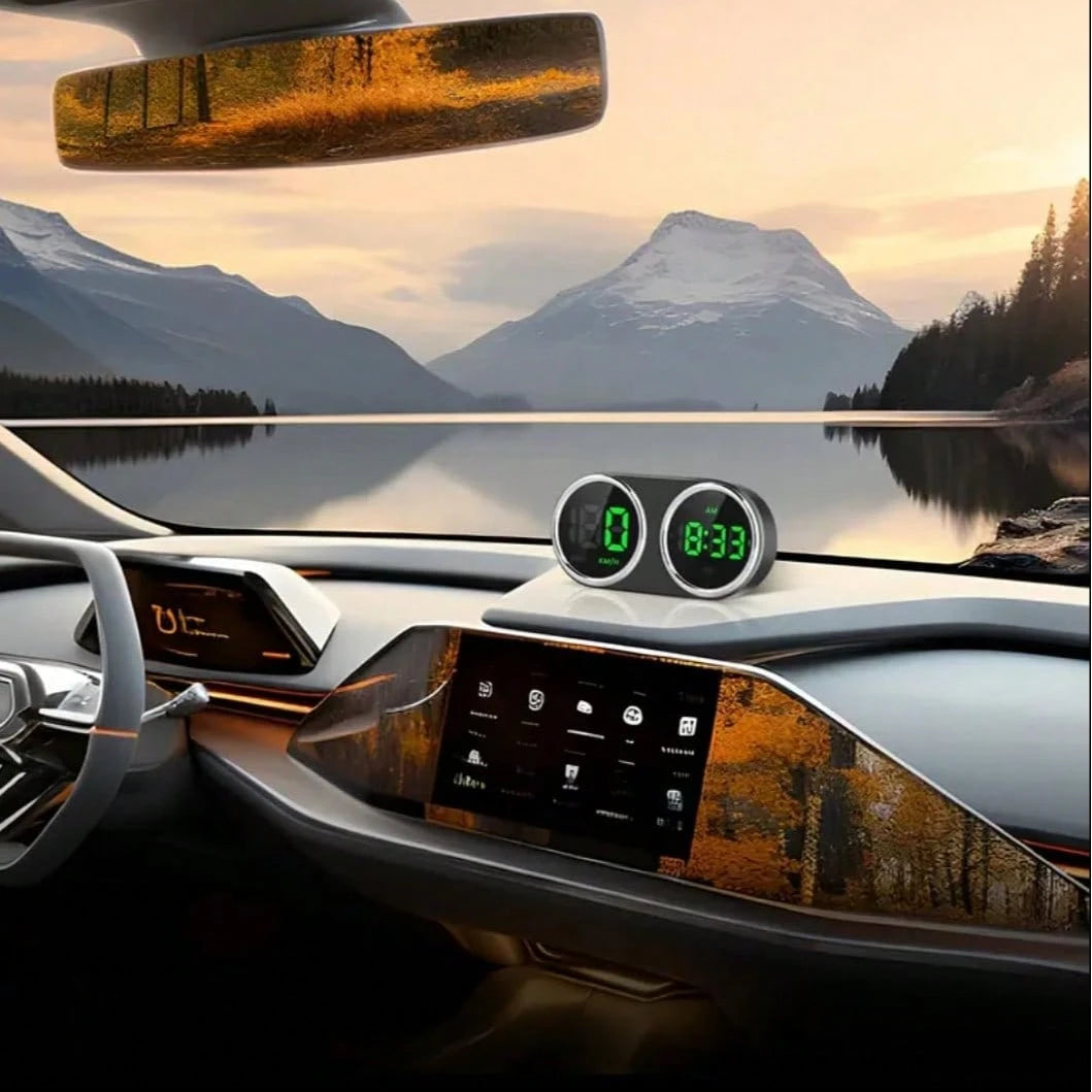 Car HUD Head-Up Display Mile/Kilometer Switch- GPS Digital Head-Up Display Multi-Color Mode, Large Font LED, Real-Time Speed, Compass And Clock, Plug And Play No Battery Required, Universal For Cars
