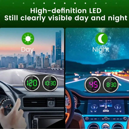 Car HUD Head-Up Display Mile/Kilometer Switch- GPS Digital Head-Up Display Multi-Color Mode, Large Font LED, Real-Time Speed, Compass And Clock, Plug And Play No Battery Required, Universal For Cars
