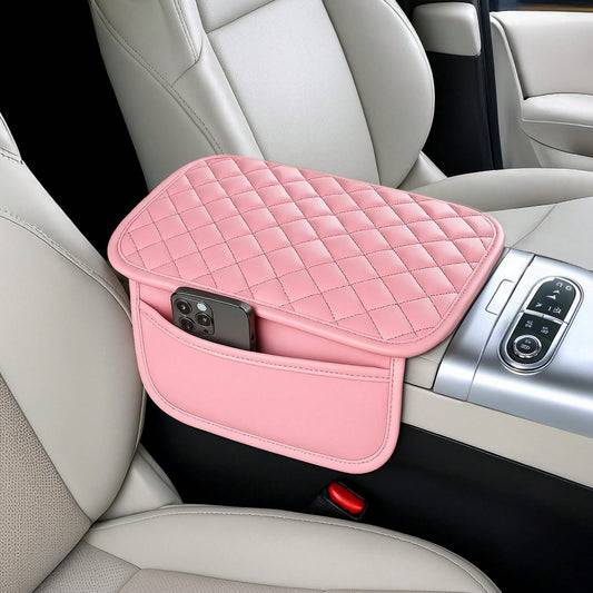 Car Middle Center Console Cover With 2 Storage, Car Booster Pack,Universal Microfiber Leather Car Armrest Cover Cushion For For Most Vehicles, Memory Foam Comfort Stylish Leather Scratch-Resistant Car