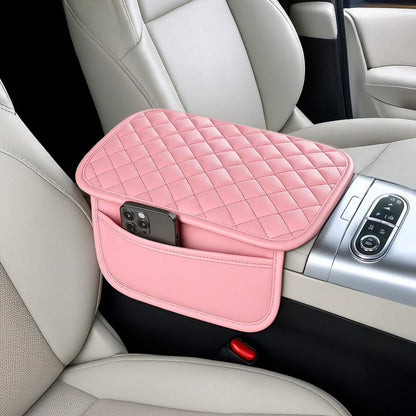 Car Middle Center Console Cover With 2 Storage, Car Booster Pack,Universal Microfiber Leather Car Armrest Cover Cushion For For Most Vehicles, Memory Foam Comfort Stylish Leather Scratch-Resistant Car