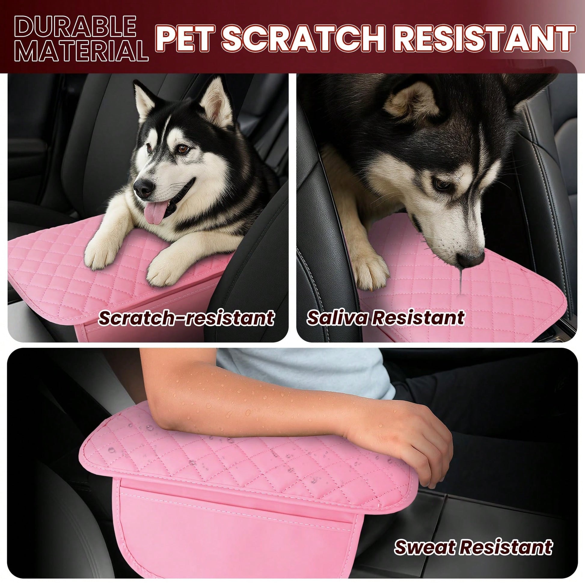 Car Middle Center Console Cover With 2 Storage, Car Booster Pack,Universal Microfiber Leather Car Armrest Cover Cushion For For Most Vehicles, Memory Foam Comfort Stylish Leather Scratch-Resistant Car