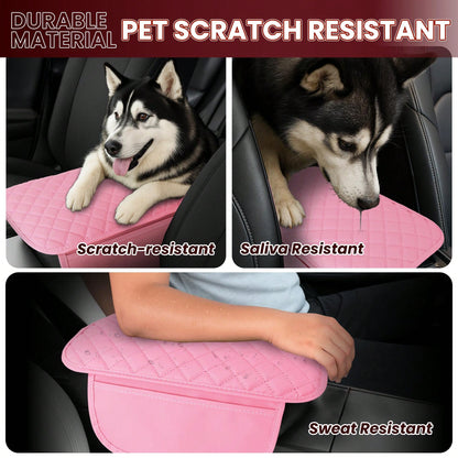 Car Middle Center Console Cover With 2 Storage, Car Booster Pack,Universal Microfiber Leather Car Armrest Cover Cushion For For Most Vehicles, Memory Foam Comfort Stylish Leather Scratch-Resistant Car