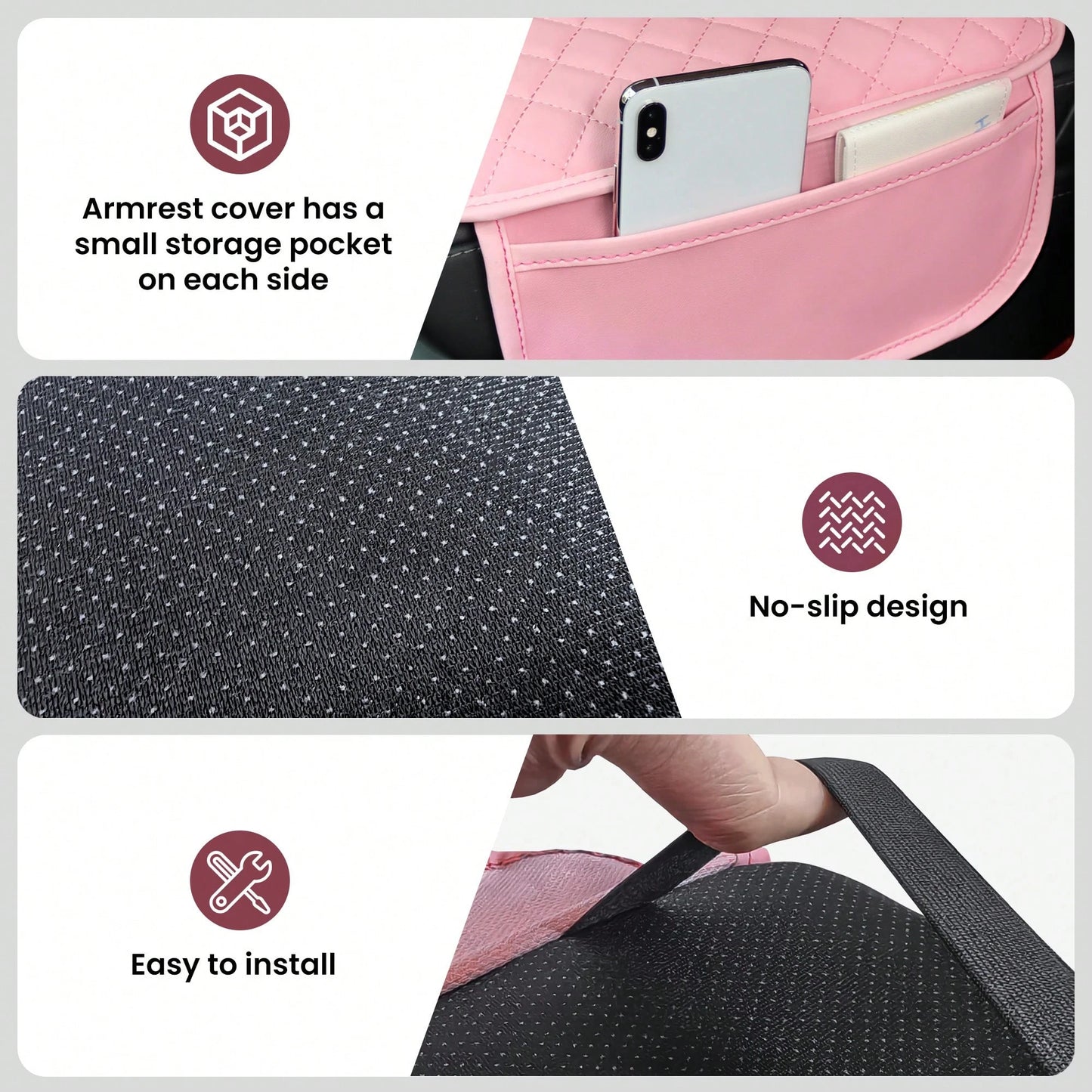 Car Middle Center Console Cover With 2 Storage, Car Booster Pack,Universal Microfiber Leather Car Armrest Cover Cushion For For Most Vehicles, Memory Foam Comfort Stylish Leather Scratch-Resistant Car