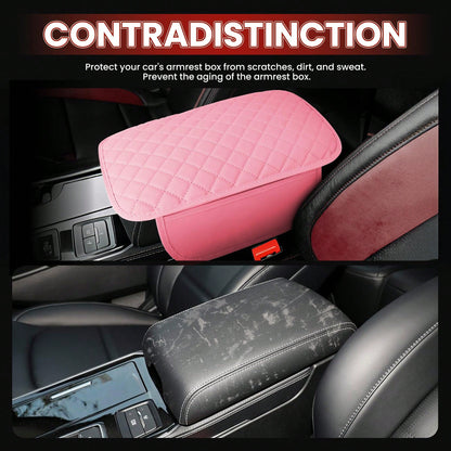 Car Middle Center Console Cover With 2 Storage, Car Booster Pack,Universal Microfiber Leather Car Armrest Cover Cushion For For Most Vehicles, Memory Foam Comfort Stylish Leather Scratch-Resistant Car
