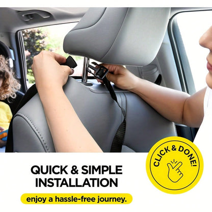 Car Rear Seat Cover + 3 Pockets Storage Organizer, 2 Packs Of X- Large Waterproof Kick Pad Rear Seat Protector, Car Seat Back Protector, To Protect The Vehicle From Dirt, Mud And Scratches