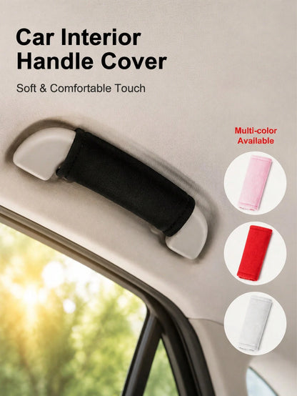 Car Roof Handle Protective Cover, Plush Interior Armrest Non-Slip Sweat-Absorbing Handle Sleeve, Universal Car Interior Decor Accessory