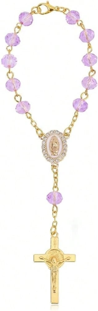 Car Rosary For Vehicle, Virgin Mary Rosary For Catholic Devotion, Religious Gift For Car Interior Accessory