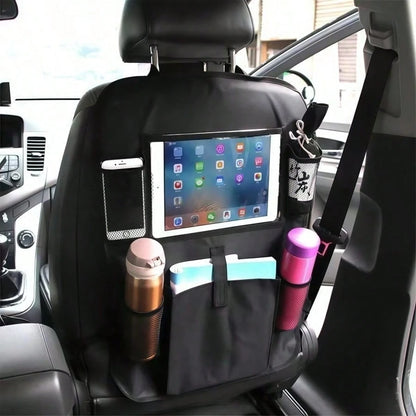 Car Seat Back Multi-Function Storage Bag, Large Capacity Car Seat Back Storage Organizer With Tablet Holder, Cup Holder, Tissue Holder, Earphone Compartment, Multi-Layer Storage Pouch, Car Interior Re