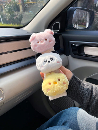 Car Seat Belt Shoulder Pad Cartoon Cover Protector Plush Doll Seat Belt Clasp Cover, Car Interior Decoration Accessories