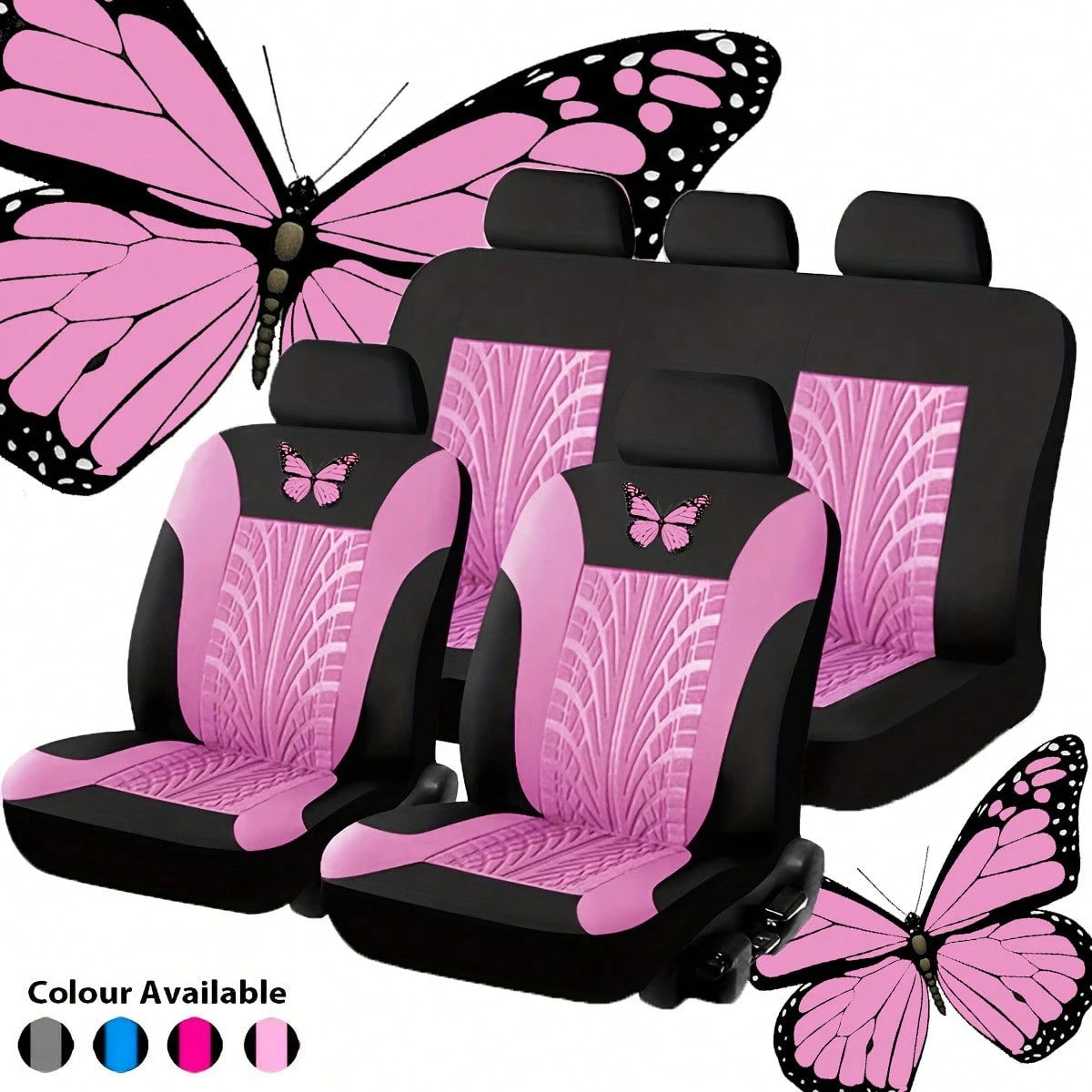 Car Seat Covers Full Set Of Butterfly-Style Universal Car Seat Covers Made Of Fabric Car Seat Cushion