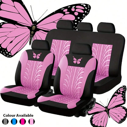 Car Seat Covers Full Set Of Butterfly-Style Universal Car Seat Covers Made Of Fabric Car Seat Cushion