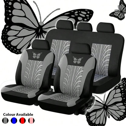 Car Seat Covers Full Set Of Butterfly-Style Universal Car Seat Covers Made Of Fabric Car Seat Cushion