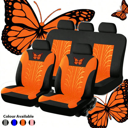 Car Seat Covers Full Set Of Butterfly-Style Universal Car Seat Covers Made Of Fabric Car Seat Cushion