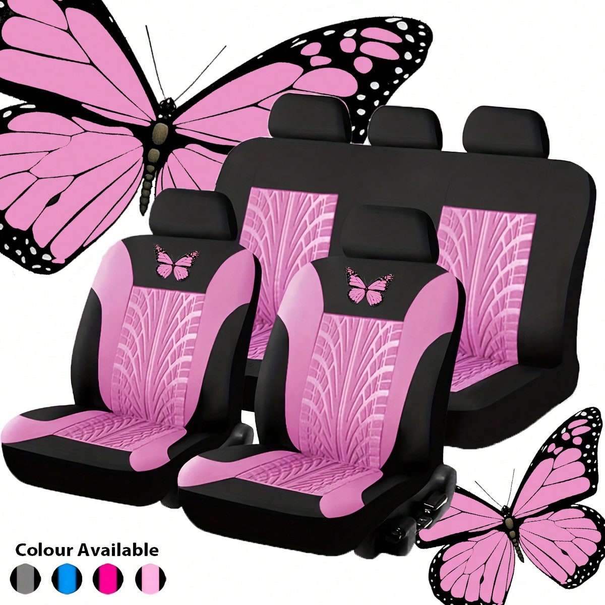 Car Seat Covers Full Set Of Butterfly-Style Universal Car Seat Covers Made Of Fabric Car Seat Cushion