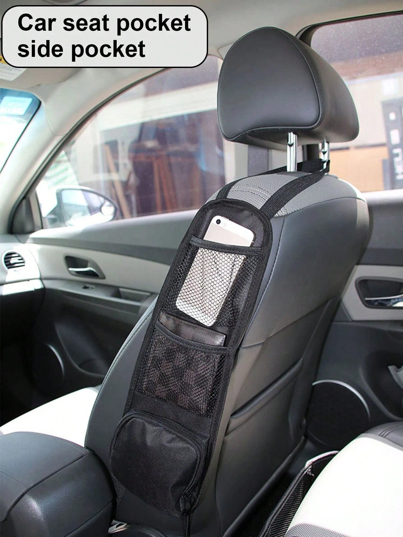 Car Seat Storage Hanging Bag, Multi-Pocket Seat Side Organizer, Car Multifunctional Storage Mesh Net Pocket, Can Hold Mobile Phone, Wallet, Glasses, Suitable For Cars, SUVs, Trucks