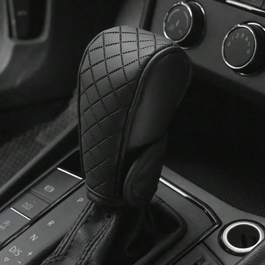 Car Shift Handle Cover PU Leather Non-Slip Wear-Resistant Shift Knob Decoration Protective Cover Universal Car Interior Accessories