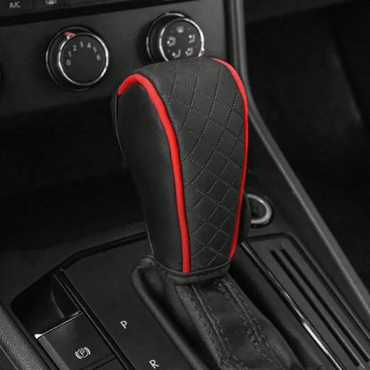 Car Shift Handle Cover PU Leather Non-Slip Wear-Resistant Shift Knob Decoration Protective Cover Universal Car Interior Accessories