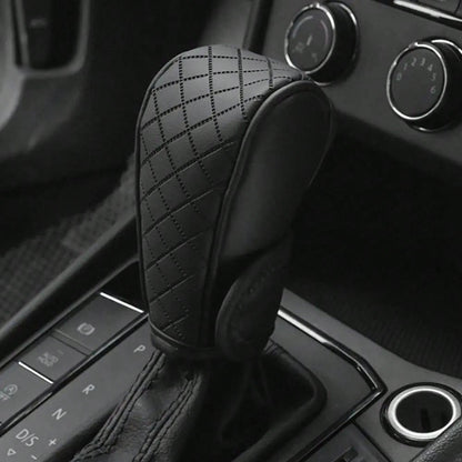 Car Shift Handle Cover PU Leather Non-Slip Wear-Resistant Shift Knob Decoration Protective Cover Universal Car Interior Accessories