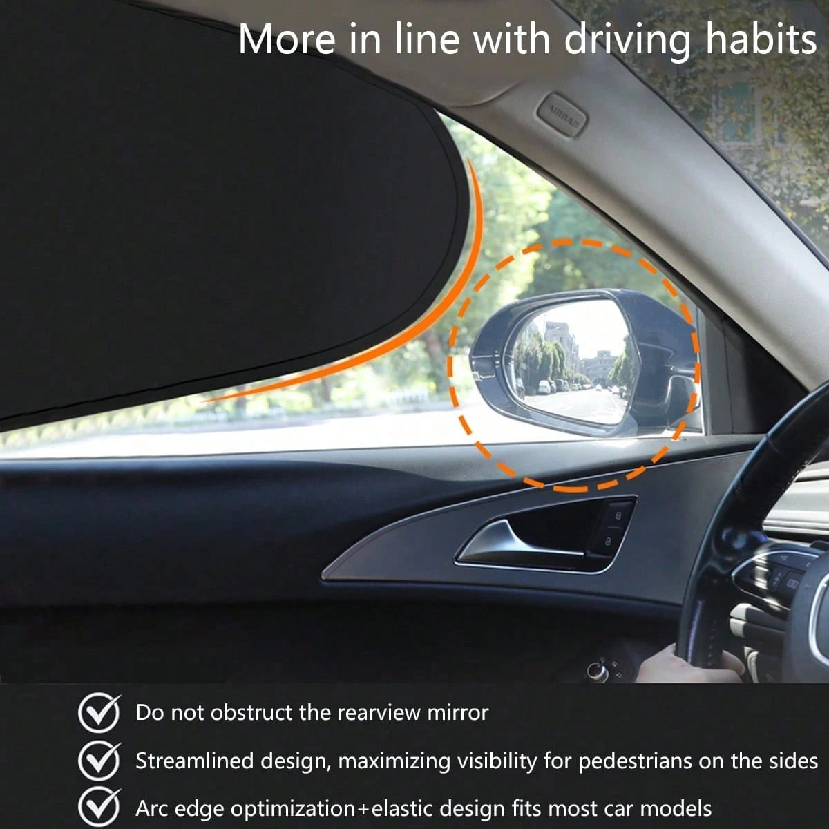 Car Static Adsorption Sunshade, Anti-UV Heat Insulation Sun Curtain, Car Window Curtain, Car Sun Visor