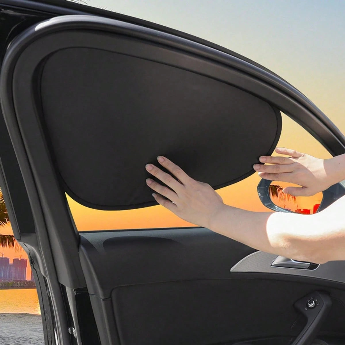 Car Static Adsorption Sunshade, Anti-UV Heat Insulation Sun Curtain, Car Window Curtain, Car Sun Visor