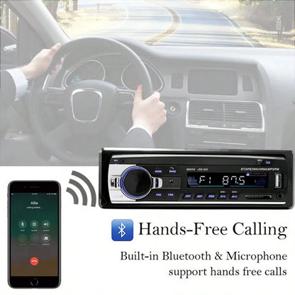 Car Stereo Radio Receiver With Bluetooth, In-Dash Single Din Car Radio Receiver MP3 Player With FM Radio/USB/SD Card/AUX, Black