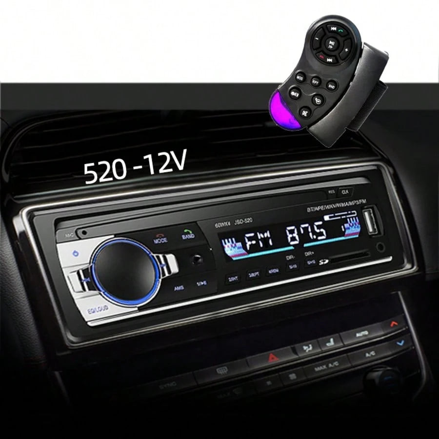 Car Stereo Radio Receiver With Bluetooth, In-Dash Single Din Car Radio Receiver MP3 Player With FM Radio/USB/SD Card/AUX, Black