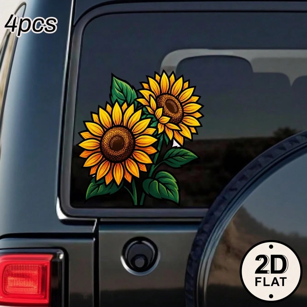 Car Stickers And Decals, Car Window Decals Vinyl, Sunflower Flower Design Pattern Print, Automotive Decals,Funny Bumper Stickers