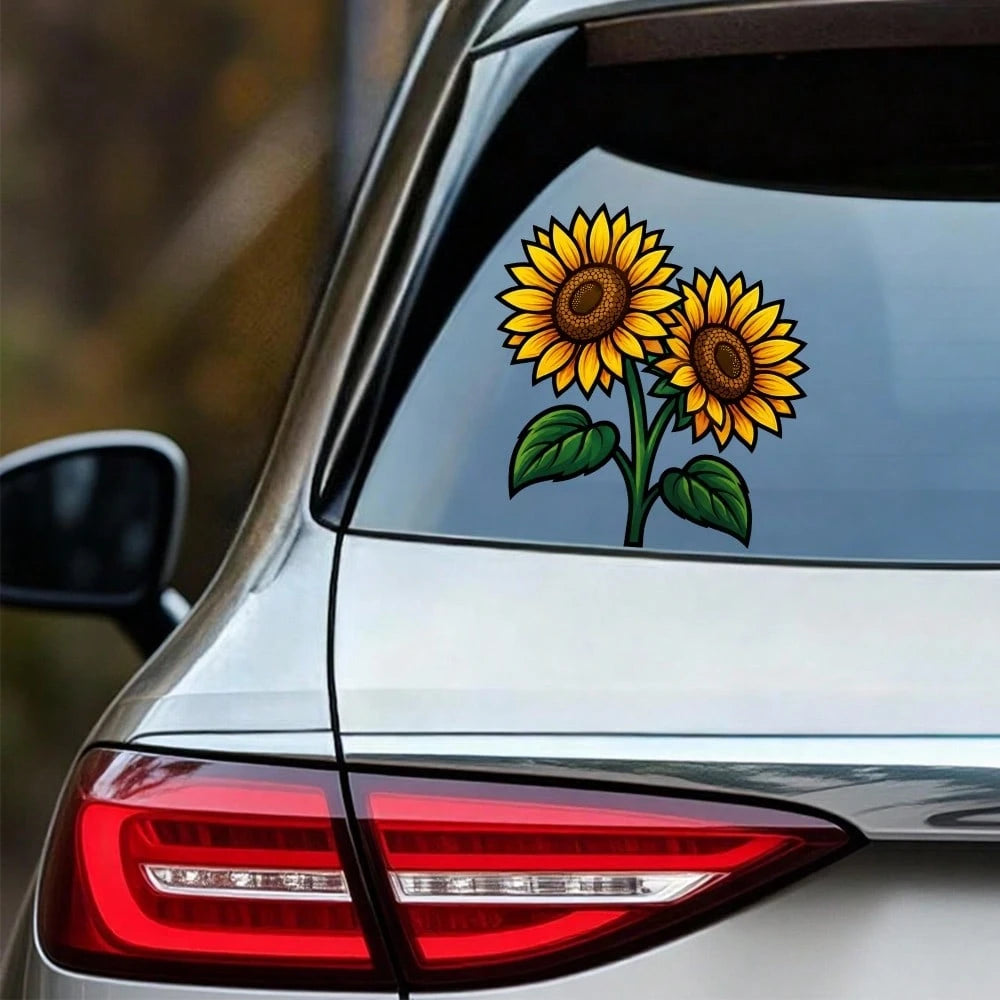 Car Stickers And Decals, Car Window Decals Vinyl, Sunflower Flower Design Pattern Print, Automotive Decals,Funny Bumper Stickers
