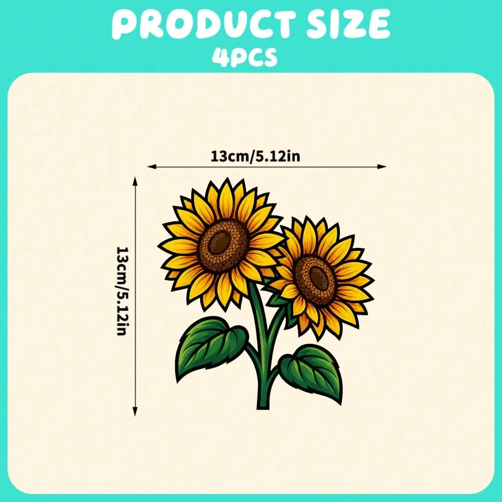 Car Stickers And Decals, Car Window Decals Vinyl, Sunflower Flower Design Pattern Print, Automotive Decals,Funny Bumper Stickers
