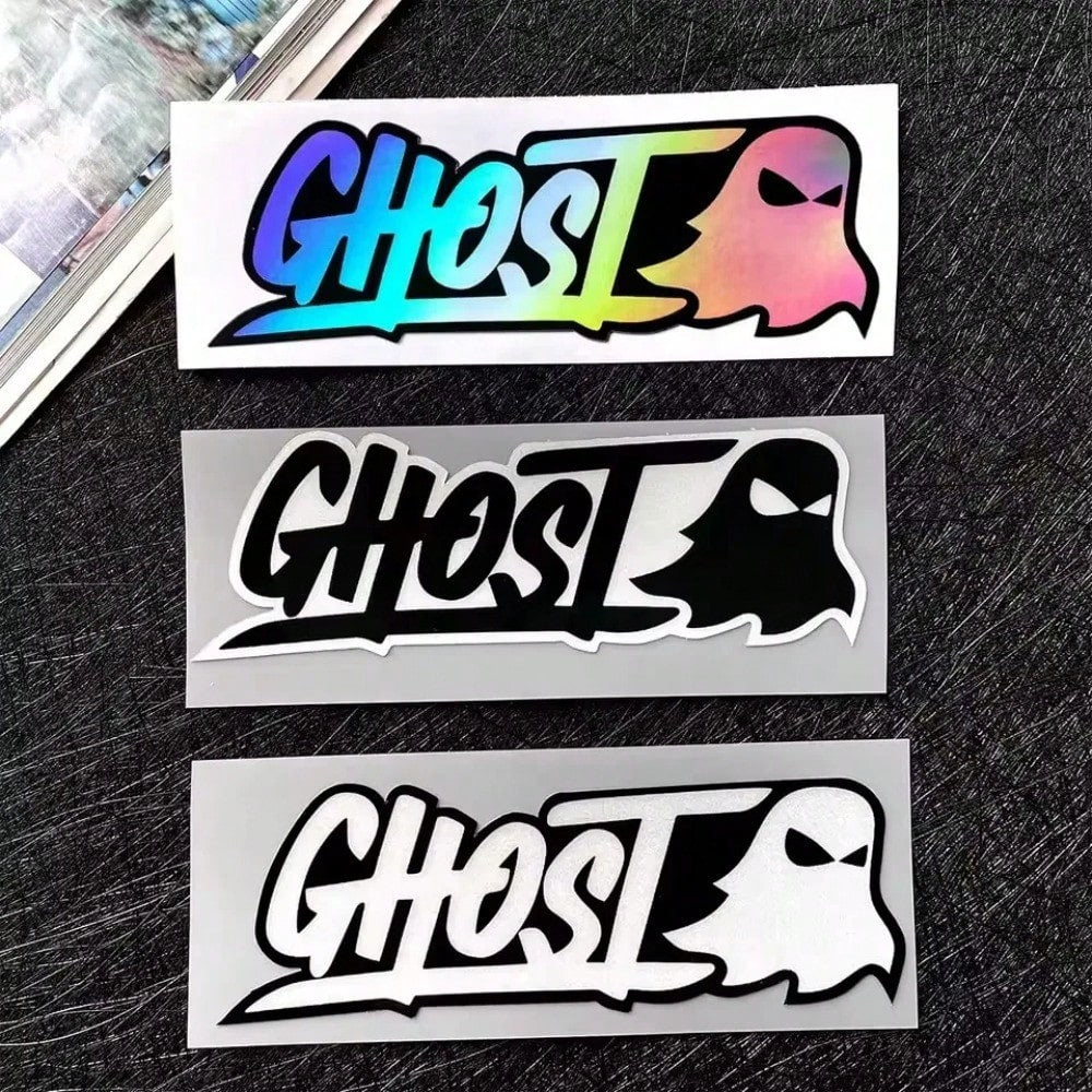 Car Stickers Cute Ghost Decorations Car Body Stickers Motorcycle Helmets Laser Reflective Creative Shading Scratches