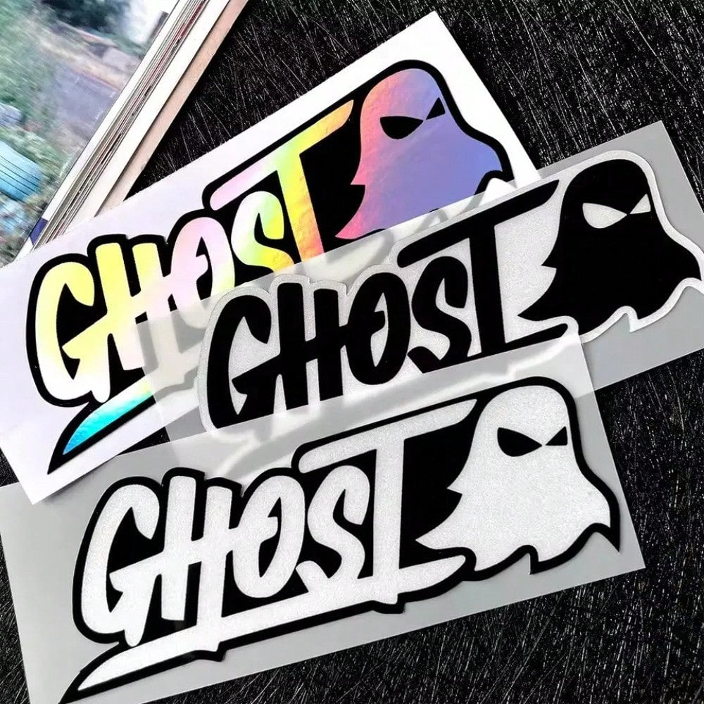 Car Stickers Cute Ghost Decorations Car Body Stickers Motorcycle Helmets Laser Reflective Creative Shading Scratches