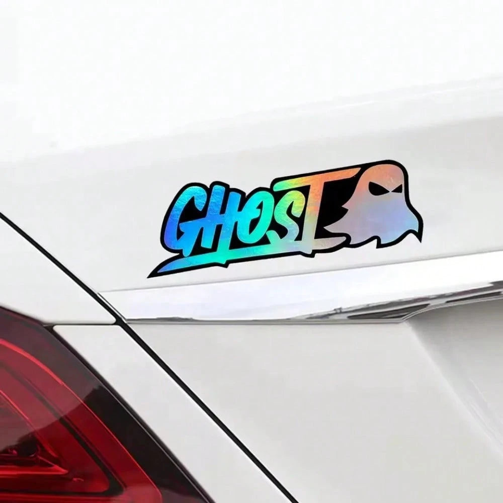 Car Stickers Cute Ghost Decorations Car Body Stickers Motorcycle Helmets Laser Reflective Creative Shading Scratches