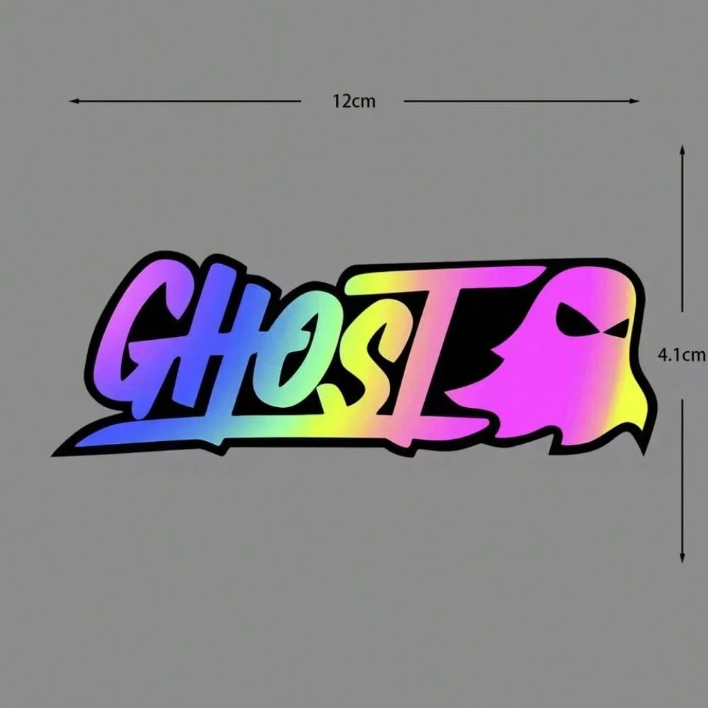 Car Stickers Cute Ghost Decorations Car Body Stickers Motorcycle Helmets Laser Reflective Creative Shading Scratches
