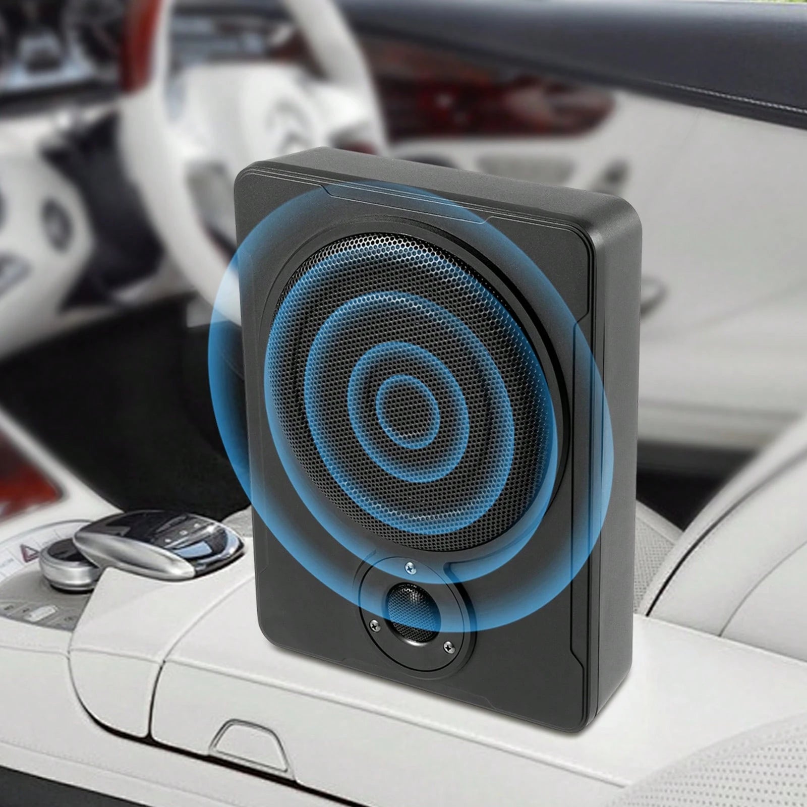 Car Subwoofer, 8 Inch 6,00W Ultra Thin Car Subwoofer Slim Metal Cover 12V