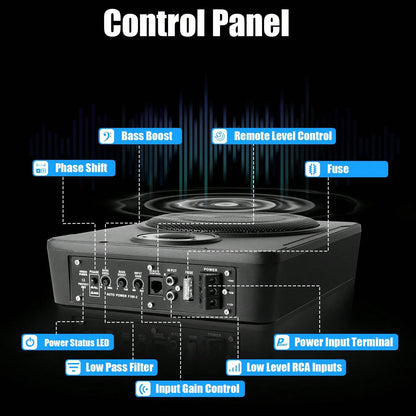 Car Subwoofer, 8 Inch 6,00W Ultra Thin Car Subwoofer Slim Metal Cover 12V