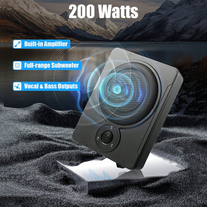 Car Subwoofer, 8 Inch 6,00W Ultra Thin Car Subwoofer Slim Metal Cover 12V