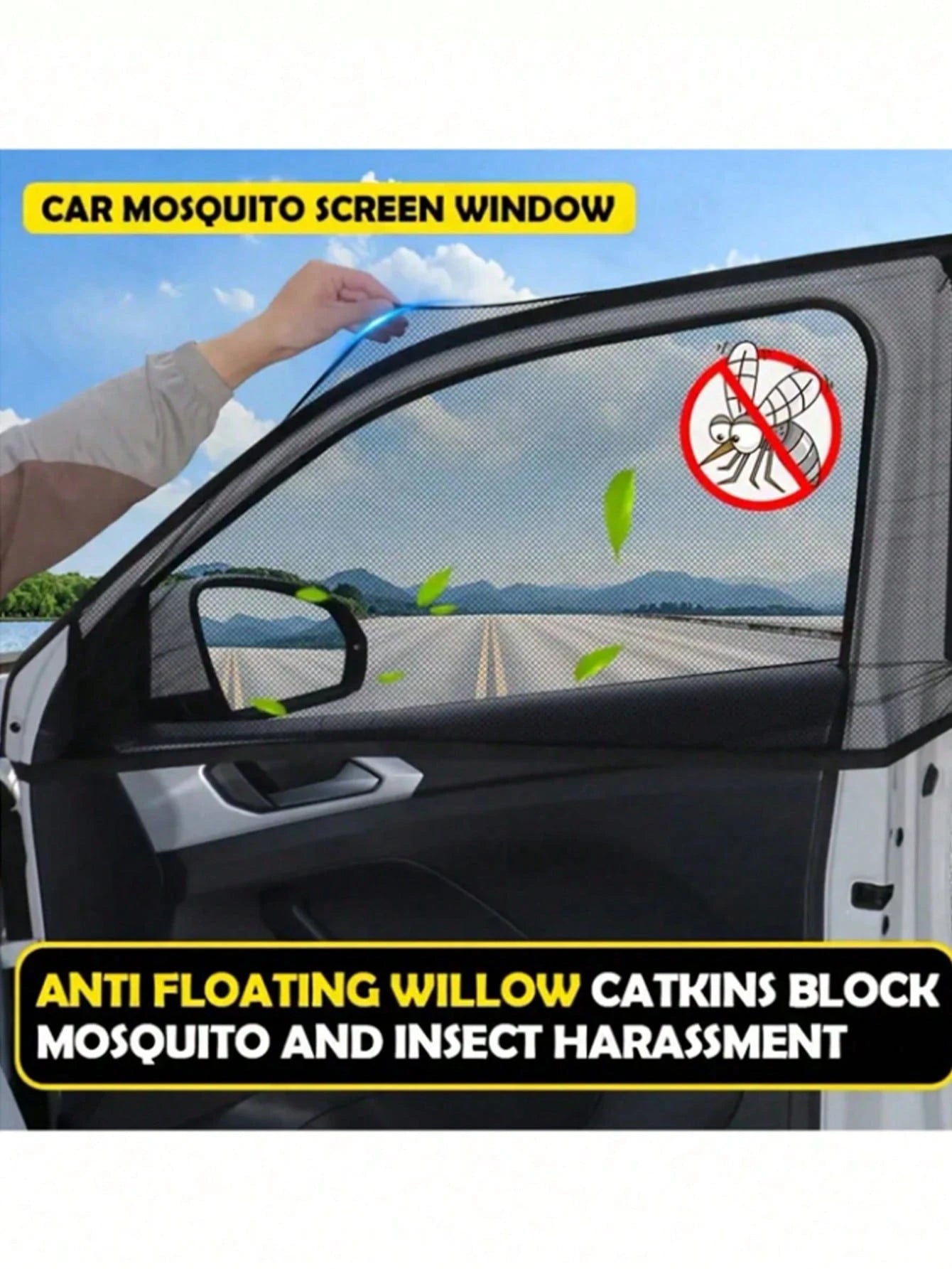 Car Sun Shade, Essential Sun Protection Window Curtain, Mosquito Net, Heat Insulation UV Protection Window Film, Suitable For Sedan And SUV. Car Sun Visor, Car Accessories, Holiday And Birthday Gift.