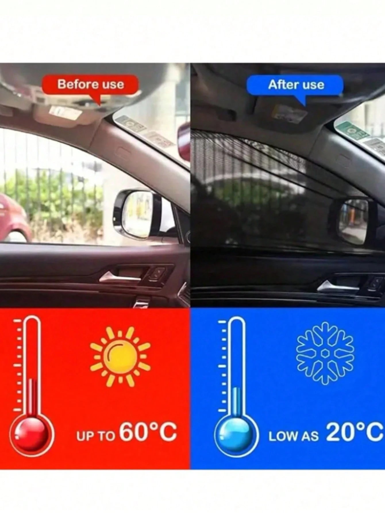 Car Sun Shade, Essential Sun Protection Window Curtain, Mosquito Net, Heat Insulation UV Protection Window Film, Suitable For Sedan And SUV. Car Sun Visor, Car Accessories, Holiday And Birthday Gift.
