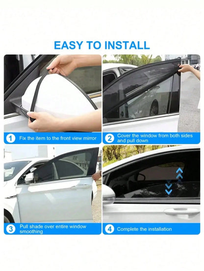 Car Sun Shade, Essential Sun Protection Window Curtain, Mosquito Net, Heat Insulation UV Protection Window Film, Suitable For Sedan And SUV. Car Sun Visor, Car Accessories, Holiday And Birthday Gift.