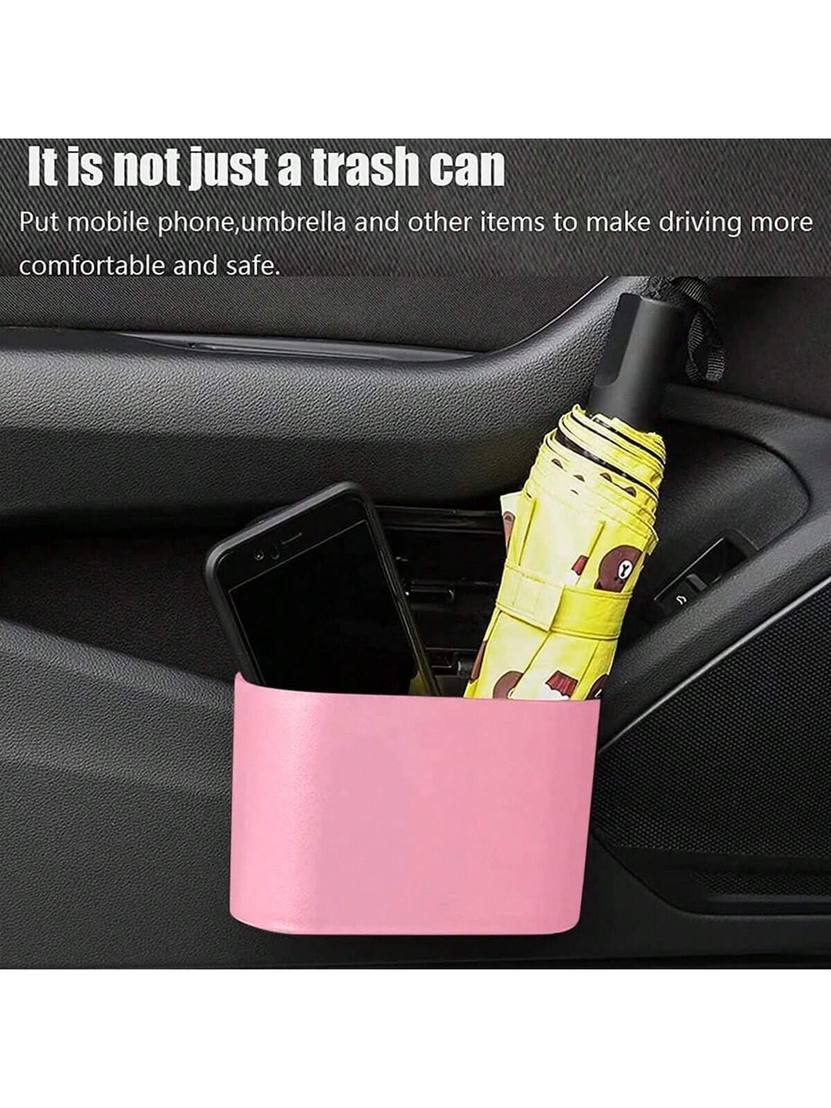 Car Trash Can With Lid- Includes 4 Rolls Of Trash Bags, Leak-Proof Design, Portable Hanging Trash Can, Convenient For Car Organization- Suitable For Multiple Car Models
