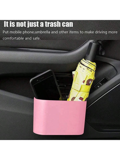 Car Trash Can With Lid- Includes 4 Rolls Of Trash Bags, Leak-Proof Design, Portable Hanging Trash Can, Convenient For Car Organization- Suitable For Multiple Car Models